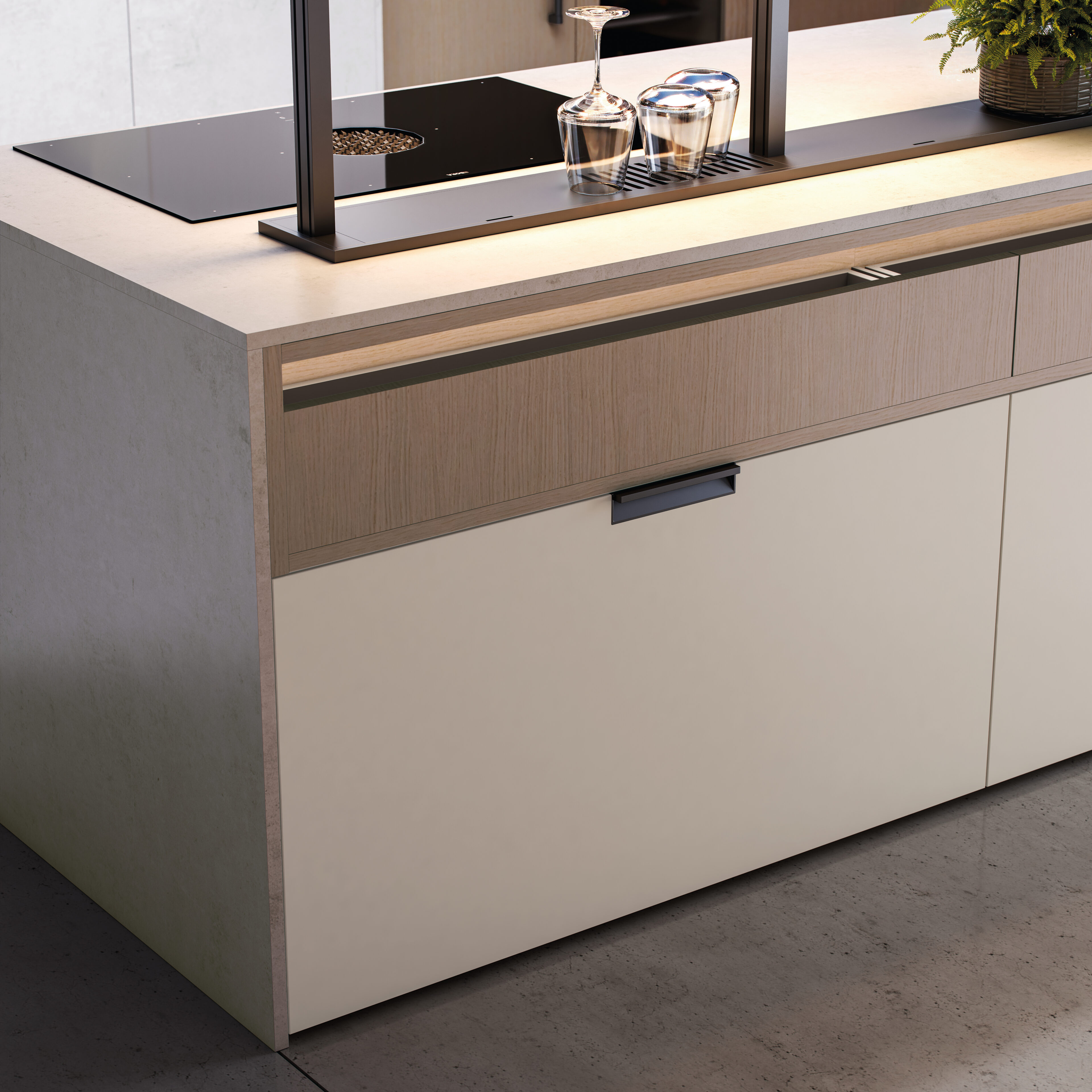 Mueble de cocina Nexo Küchen: diseño funcional y estético con materiales de alta calidad y soluciones personalizadas.