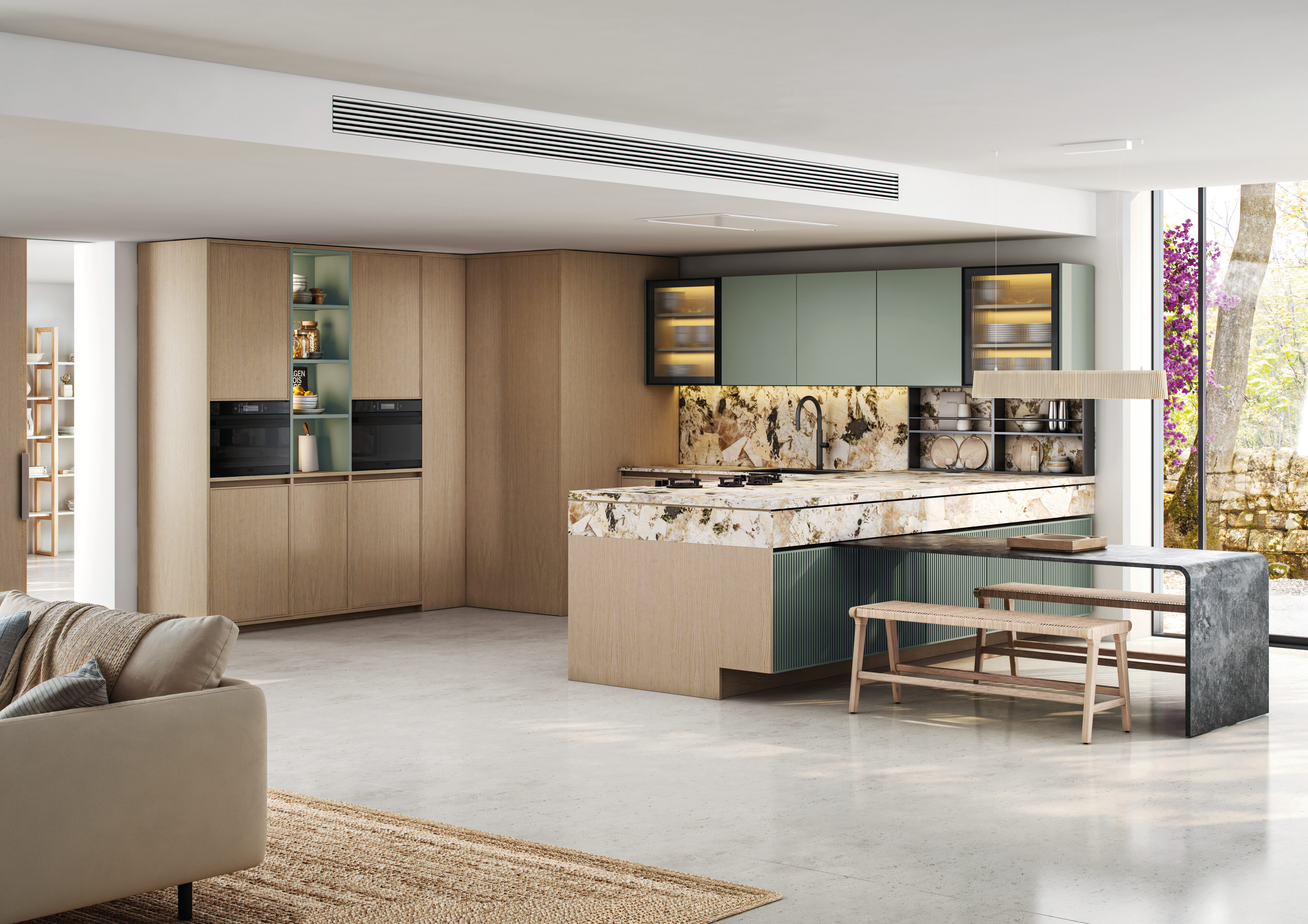 Cocina moderna de Nexo Küchen con diseño funcional y estético, usando materiales de alta calidad y soluciones personalizadas.