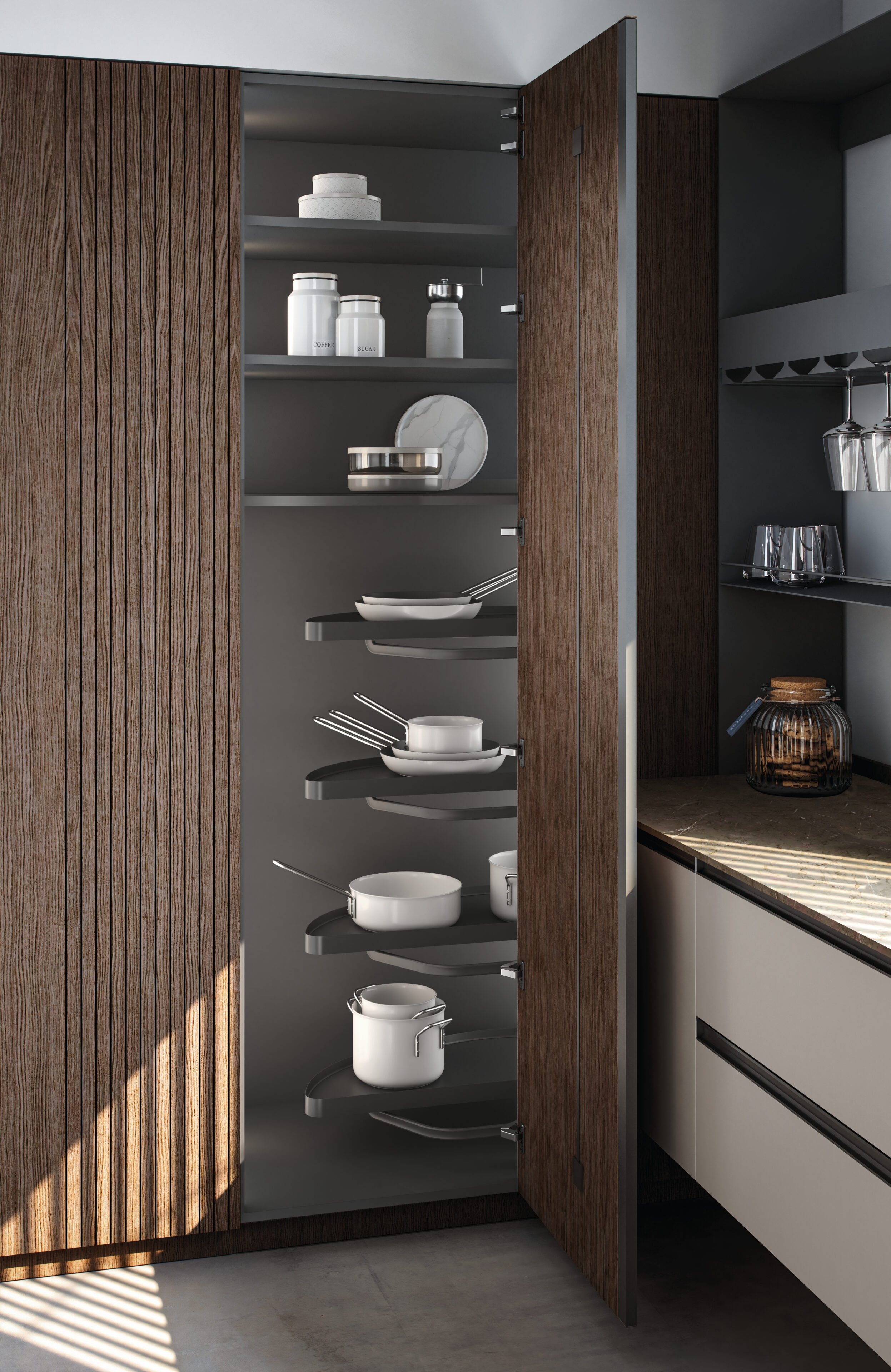 Cocina moderna de Nexo Küchen: Funcionalidad, innovación y estética en diseño inteligente y materiales de calidad.