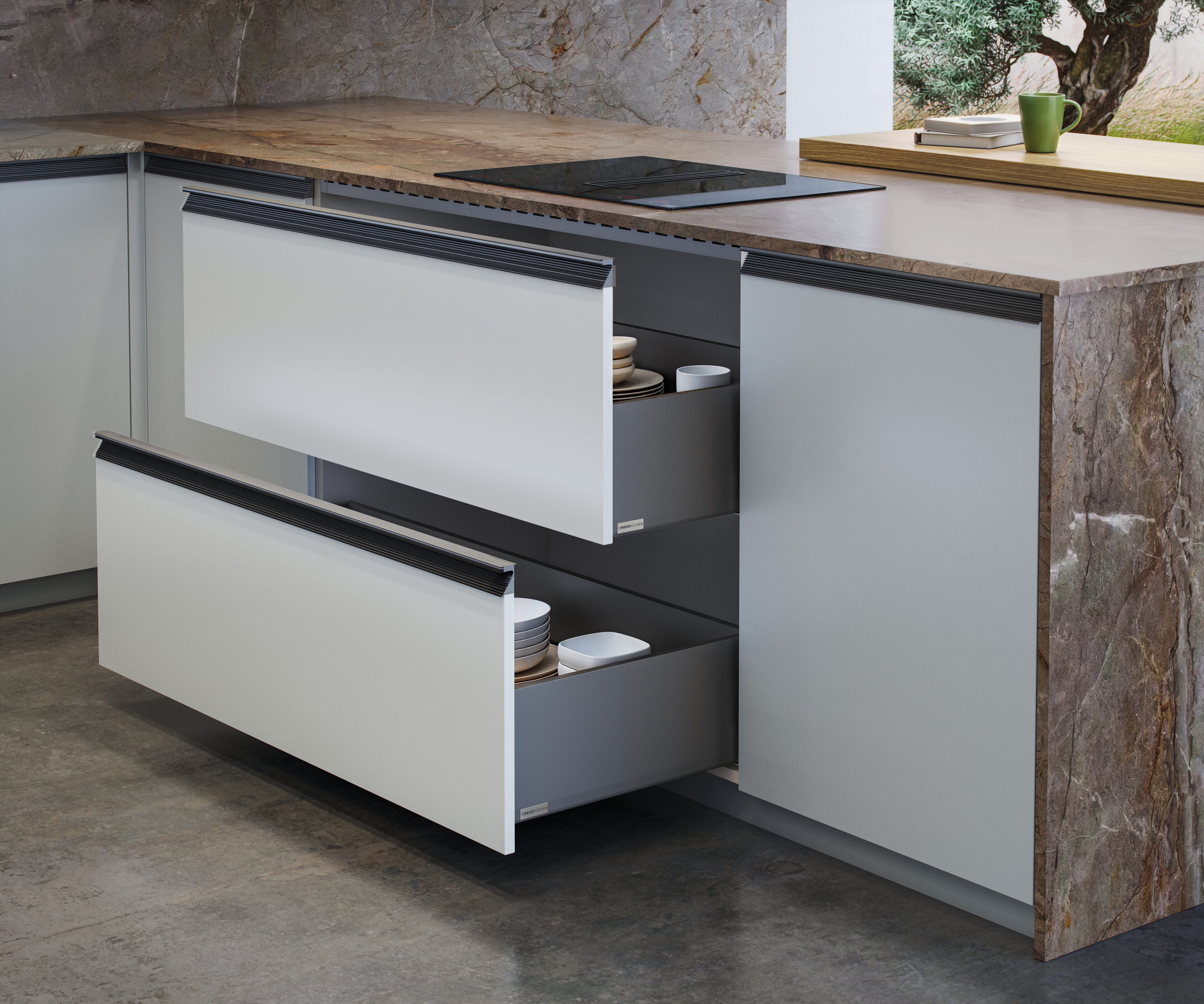 Cocina moderna de Nexo Küchen: Funcionalidad, innovación y estética en diseño inteligente y materiales de calidad.